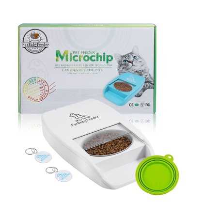 FurBabyFeeder Microchip Pet Feeder – Suitable for Both Wet and Dry Food + FREE TRAVEL BOWL – Uses Included Microchip Collar Tag