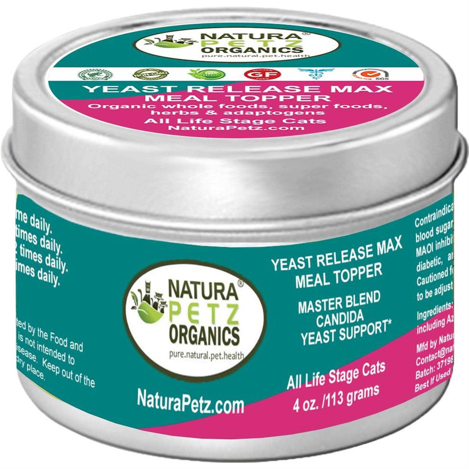Natura Petz Organics YEAST RELEASE MAX MEAL TOPPER* Master Blend Candida YEAST Defense* For Dogs And Cats*