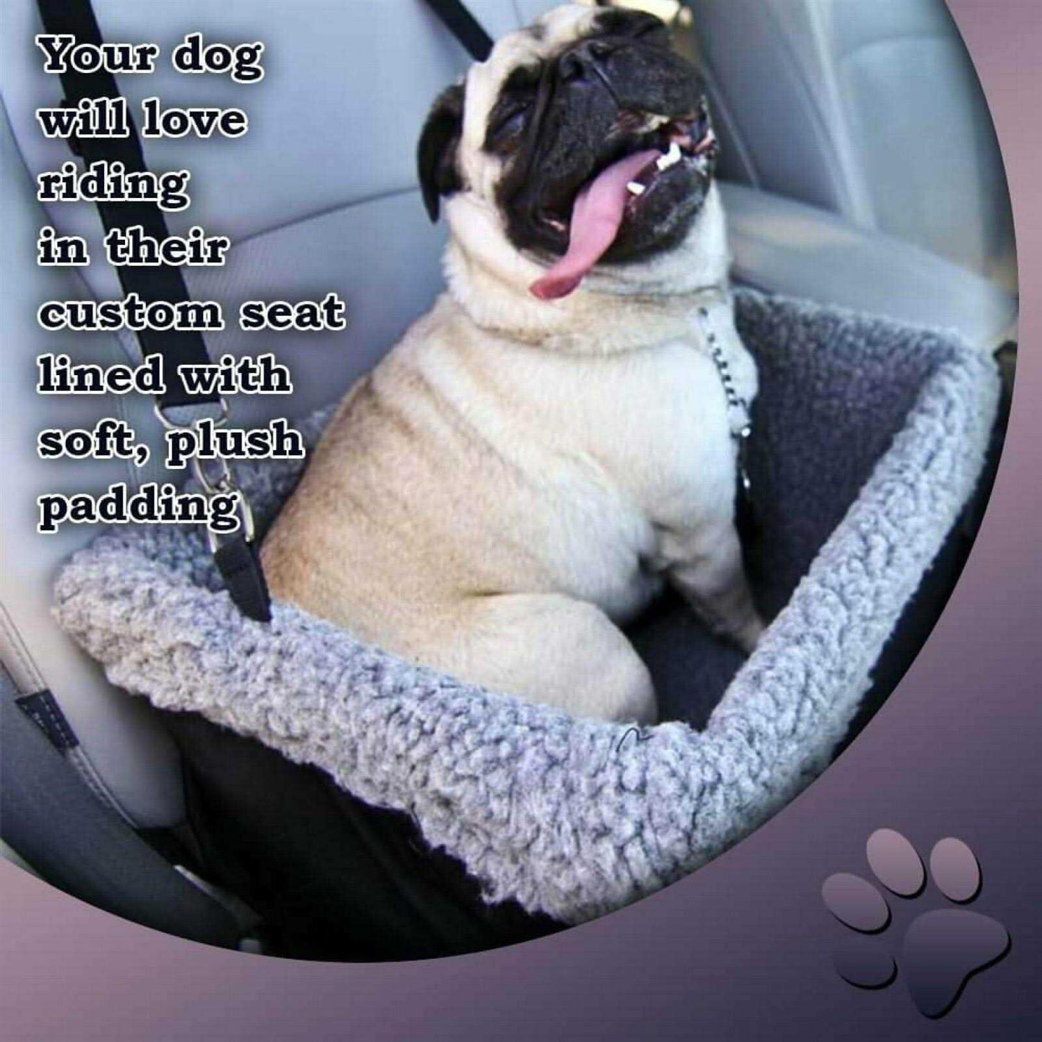 Devoted Doggy Deluxe Dog Car Seat Dog Booster Seat Fits Pets up to 15lbs