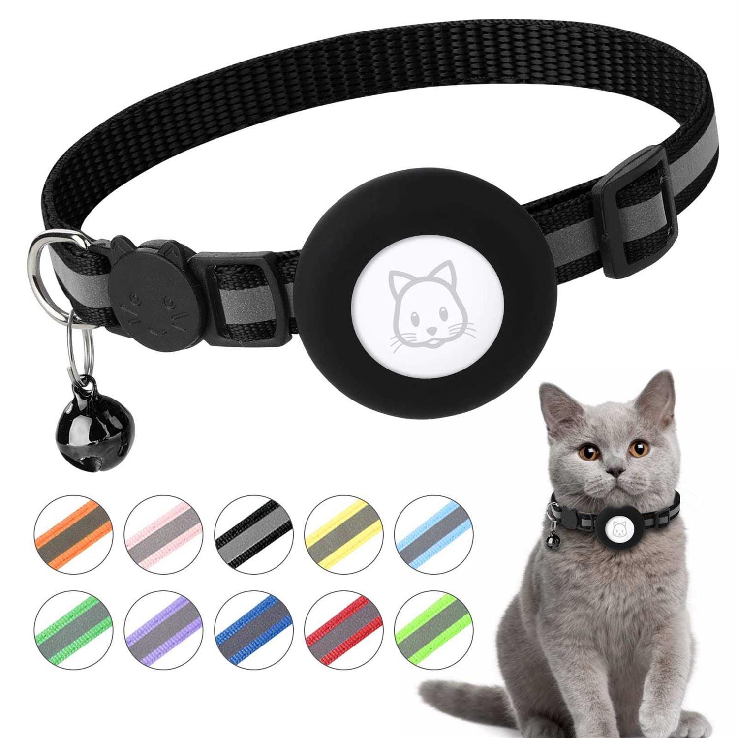 Airtag Cat Collar, Air tag Cat Collar with Bell and Safety Buckle in 38 Width