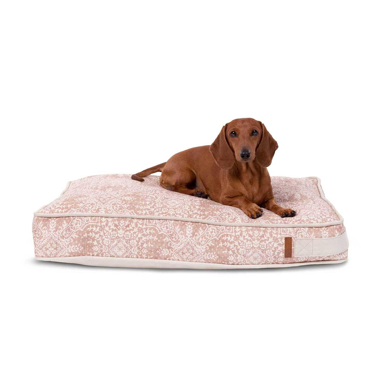 Bark and Slumber Roll Over Rust Small Plush Lounger Dog Bed