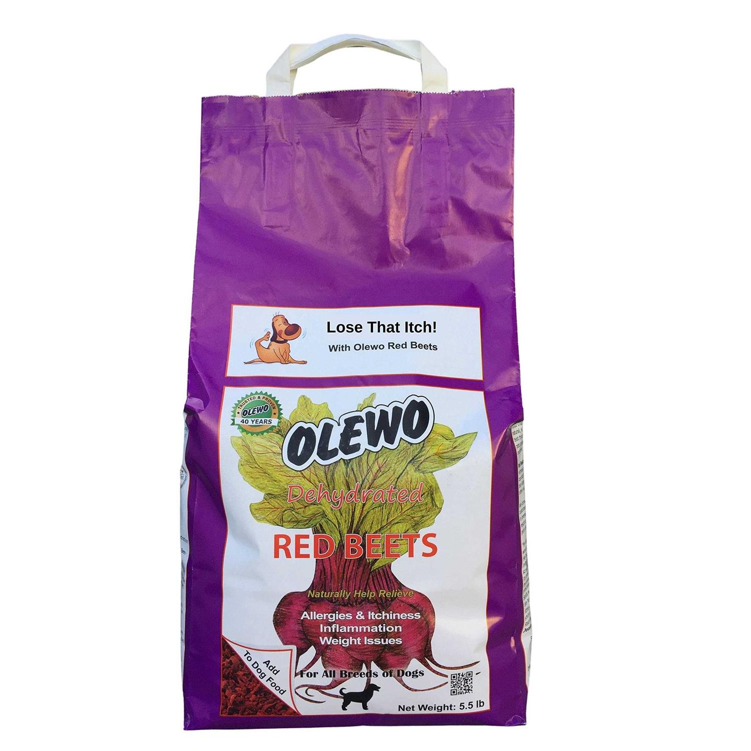 Olewo Dehydrated Red Beets Itch and Allergy Relief Dog Food Supplement Non-GMO Product