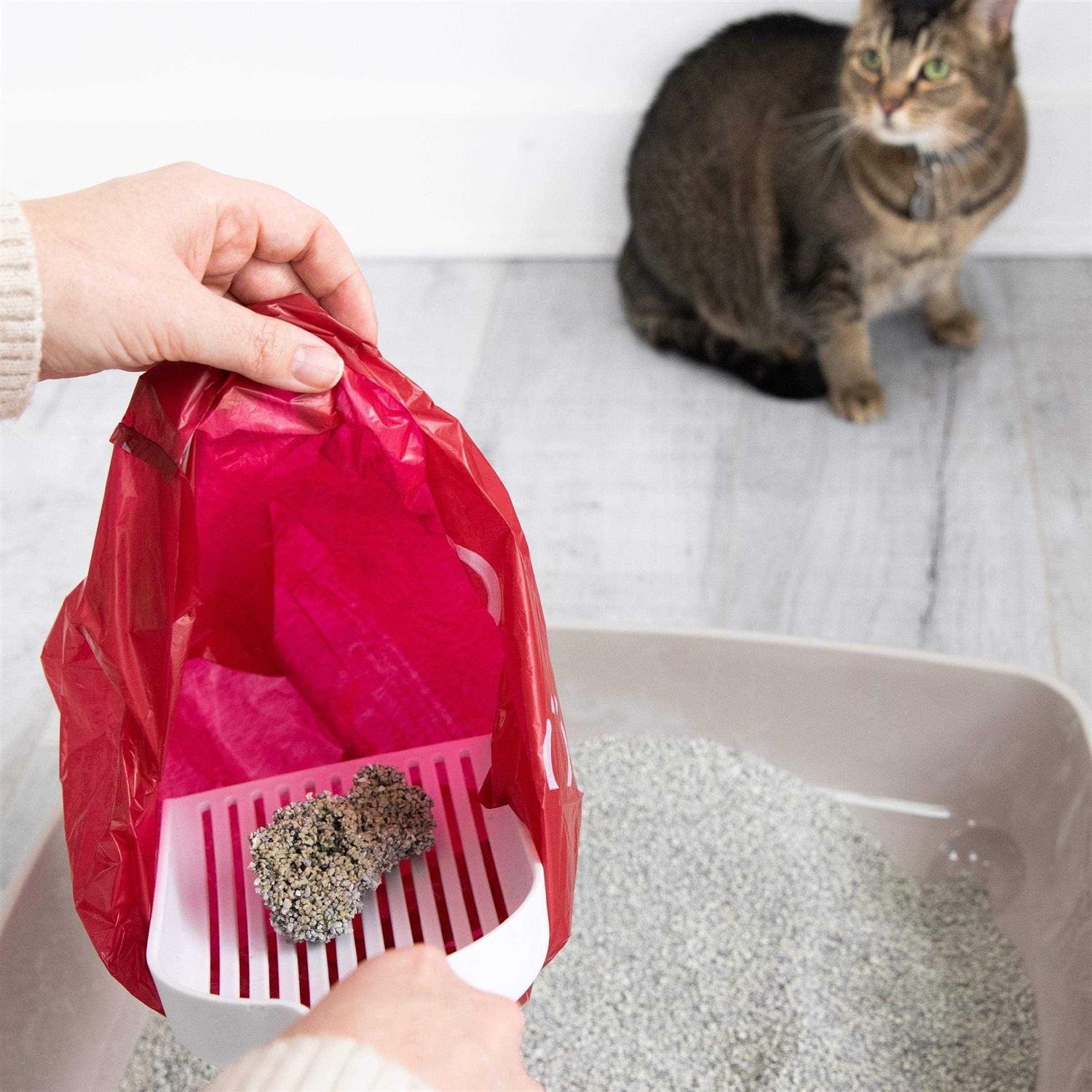 Ubbi Pet Waste Sacks, Lavender Scented Cat Litter Disposal Bags, Leak Proof and Easy Tie