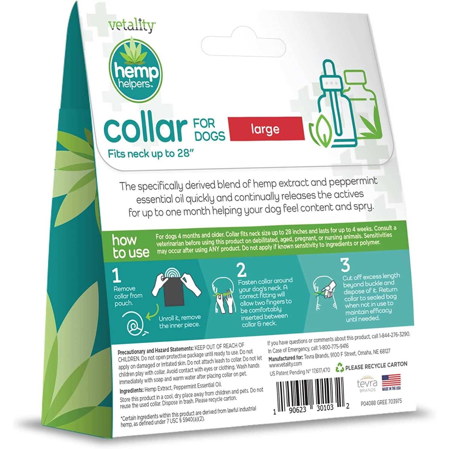 Vetality Hemp Helpers Collar for Dogs