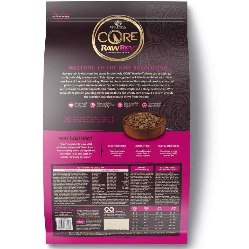 Wellness Core RawRev Natural Grain Free Original Chicken with Freeze Dried Turkey Small Breed Dry Dog Food