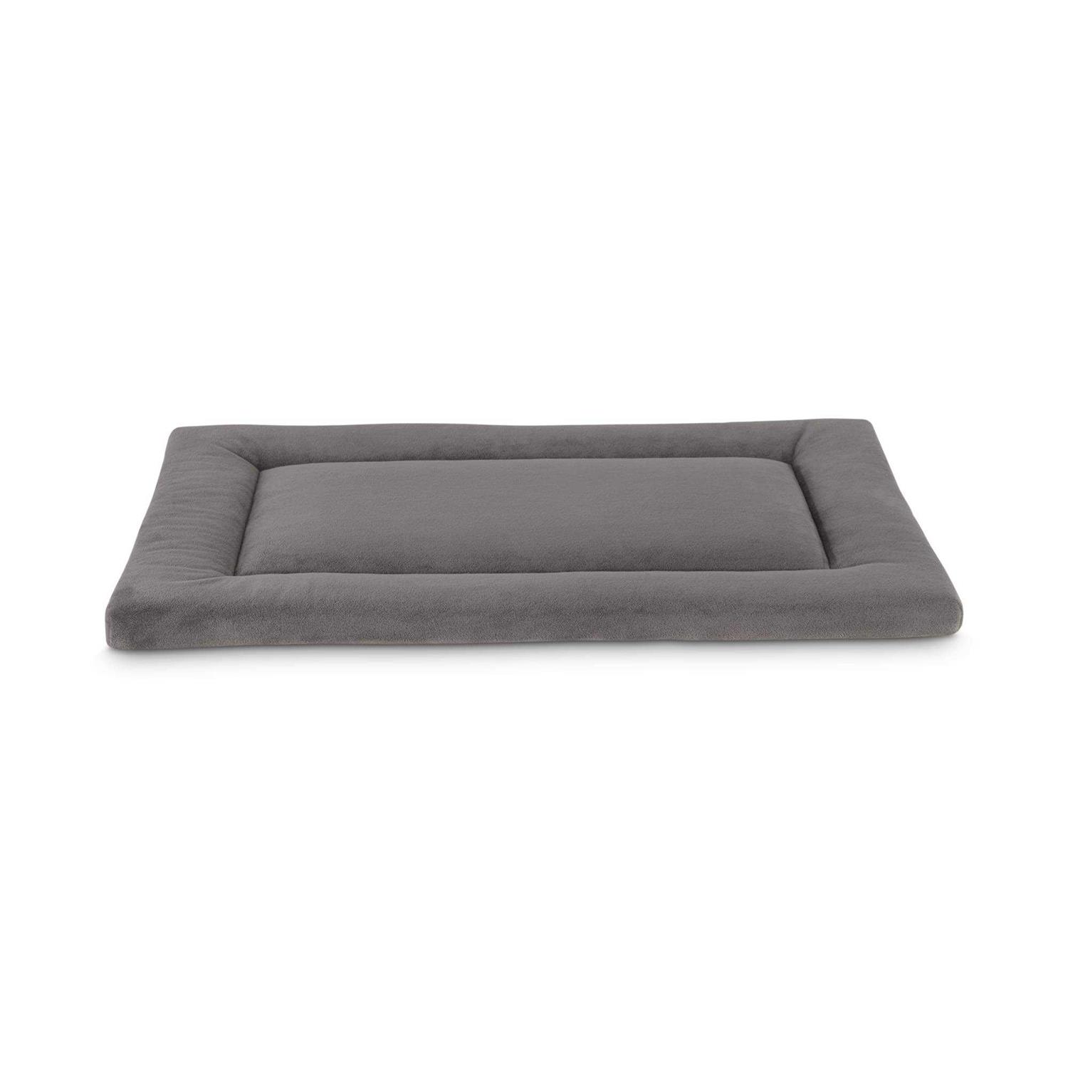 EveryYay Essentials Happy Place Dark Grey Velvet Dog Crate Mat and Pet Bed