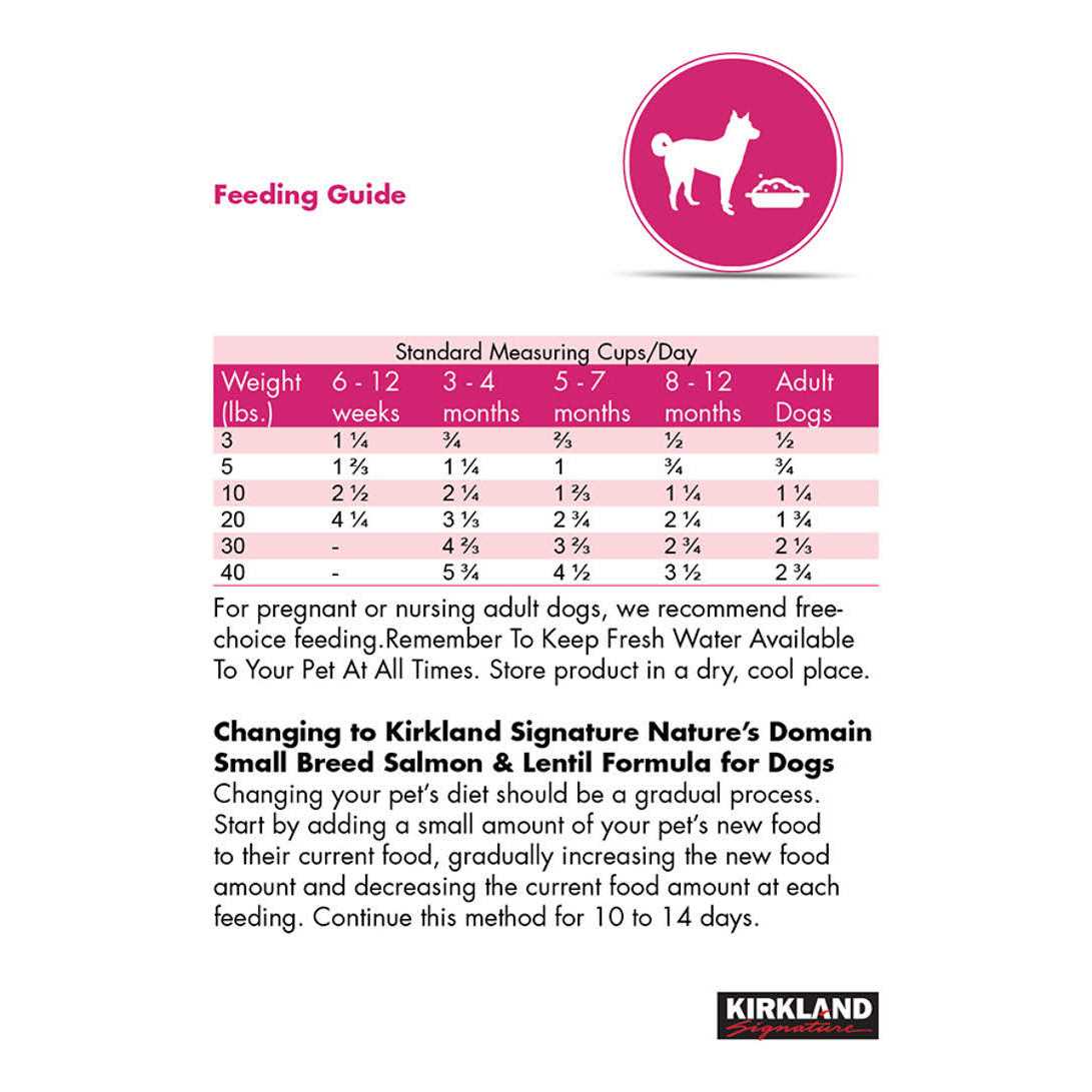 Kirkland Signature Natures Domain Small Breed Salmon & Lentil 20LB