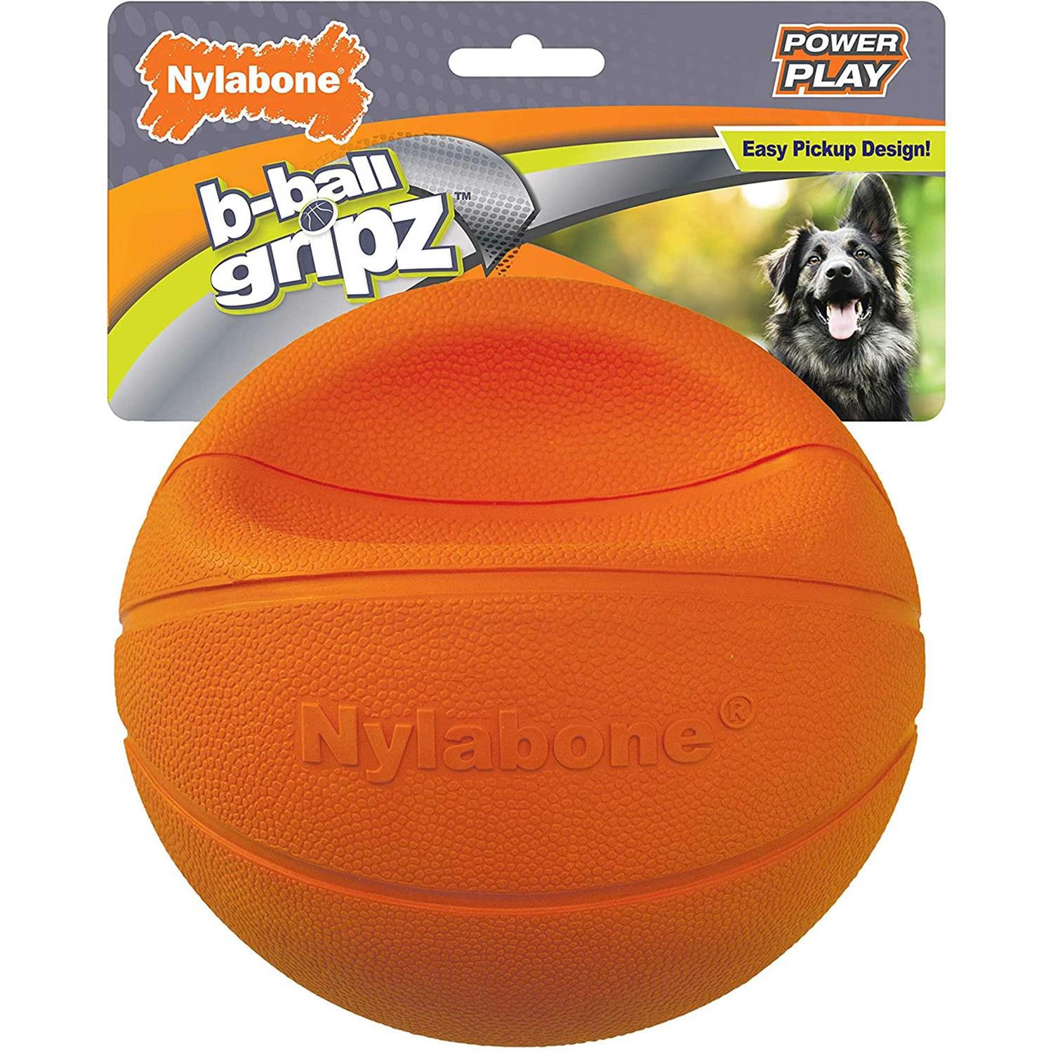 Nylabone Power Play Basketball B-Ball Gripz Dog Toy
