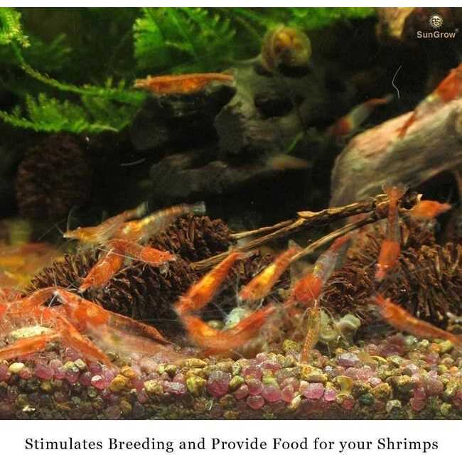 SunGrow Shrimp Breeding Aquarium Tank Water Conditioner & Food Alder Cones