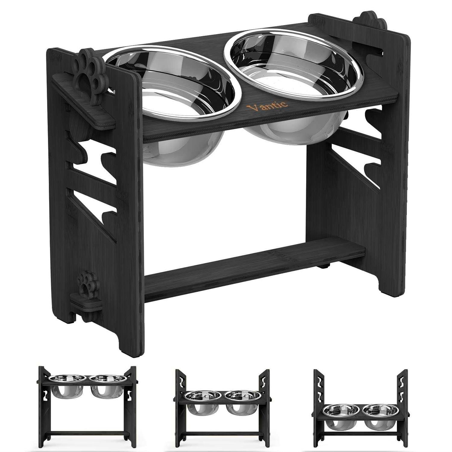 Vantic Elevated Dog Bowls-Adjustable Raised Dog Bowls with Stand for Small Size Dogs and Cats,Durable
