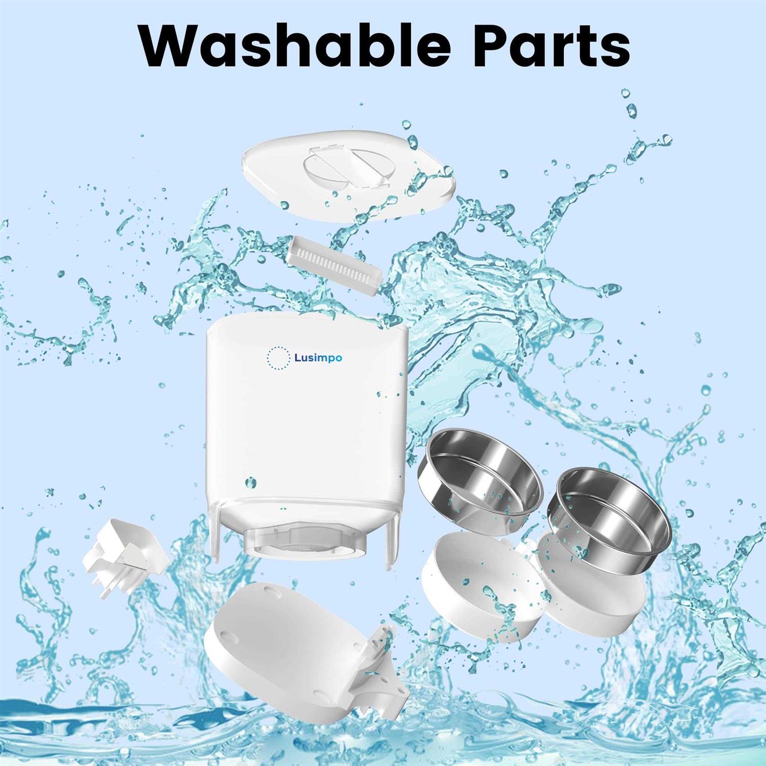 LUSIMPO Automatic Dual Pet Feeder with 1080P HD Camera for 2 Dogs/Cats