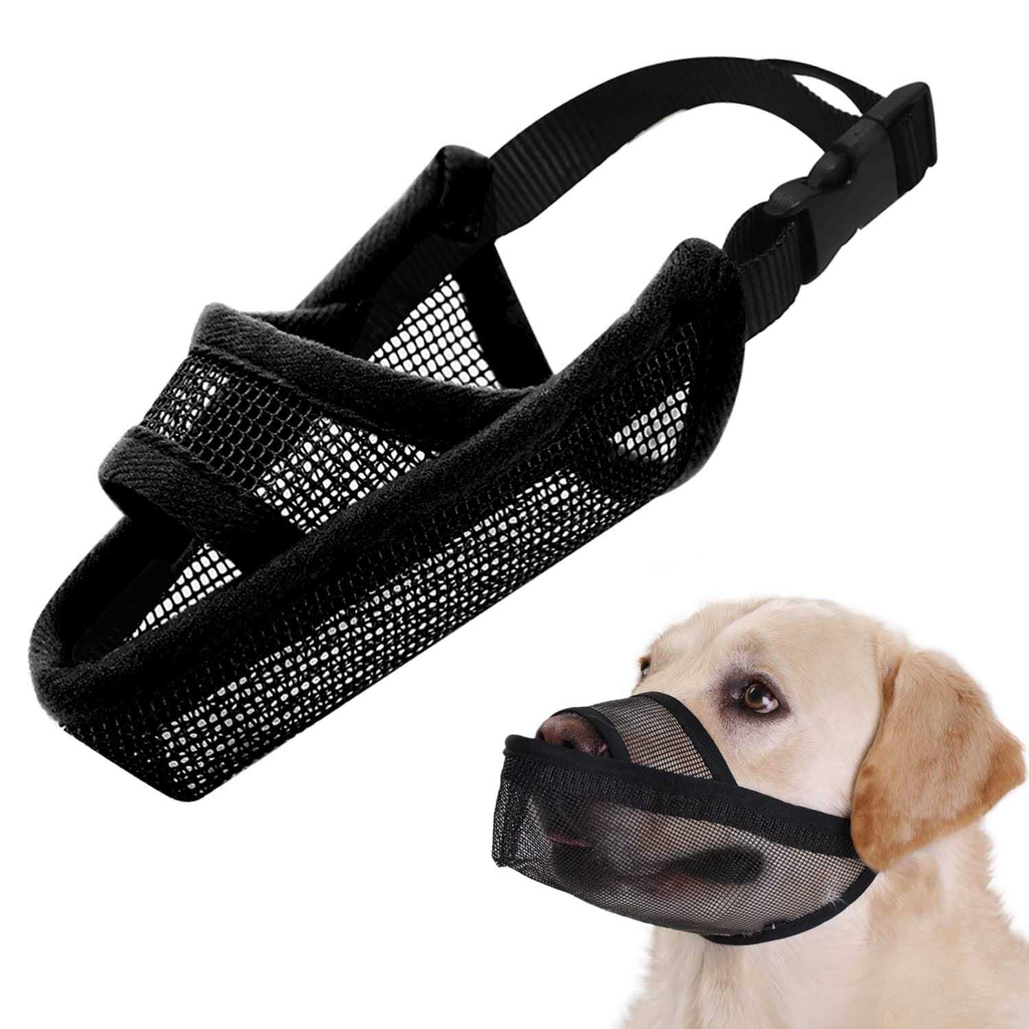 Crazy Felix Nylon Dog Muzzle for Small Medium Large Dogs, Air Mesh Breathable and Drinkable Pet Muzzle for Anti-Biting Anti-Barking Licking