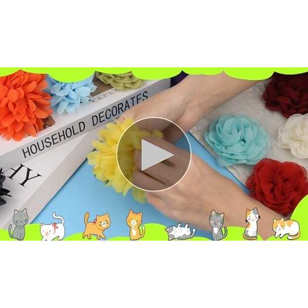 20Pcs Dog Flower Collar Accessory Catcan Multi-Color Pet Flower Collars 2 Style Soft Chiffon Dog Bow Tie Charms Flower for Puppy Collar Grooming