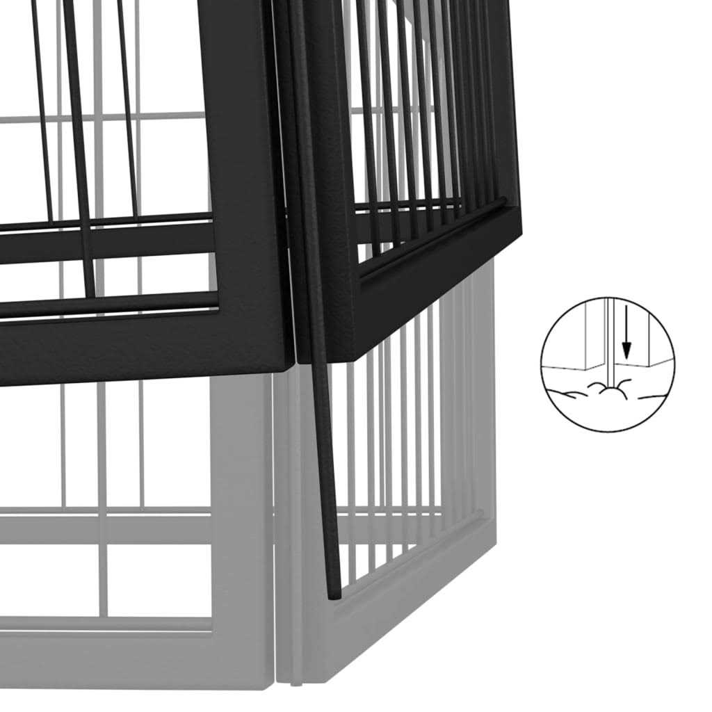 vidaXL Dog Playpen 4 Panels Black Powder-coated Steel