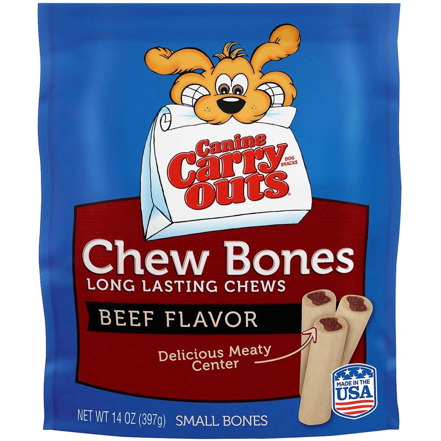 Canine Carry Outs Beef Flavor Dog Chew Bones