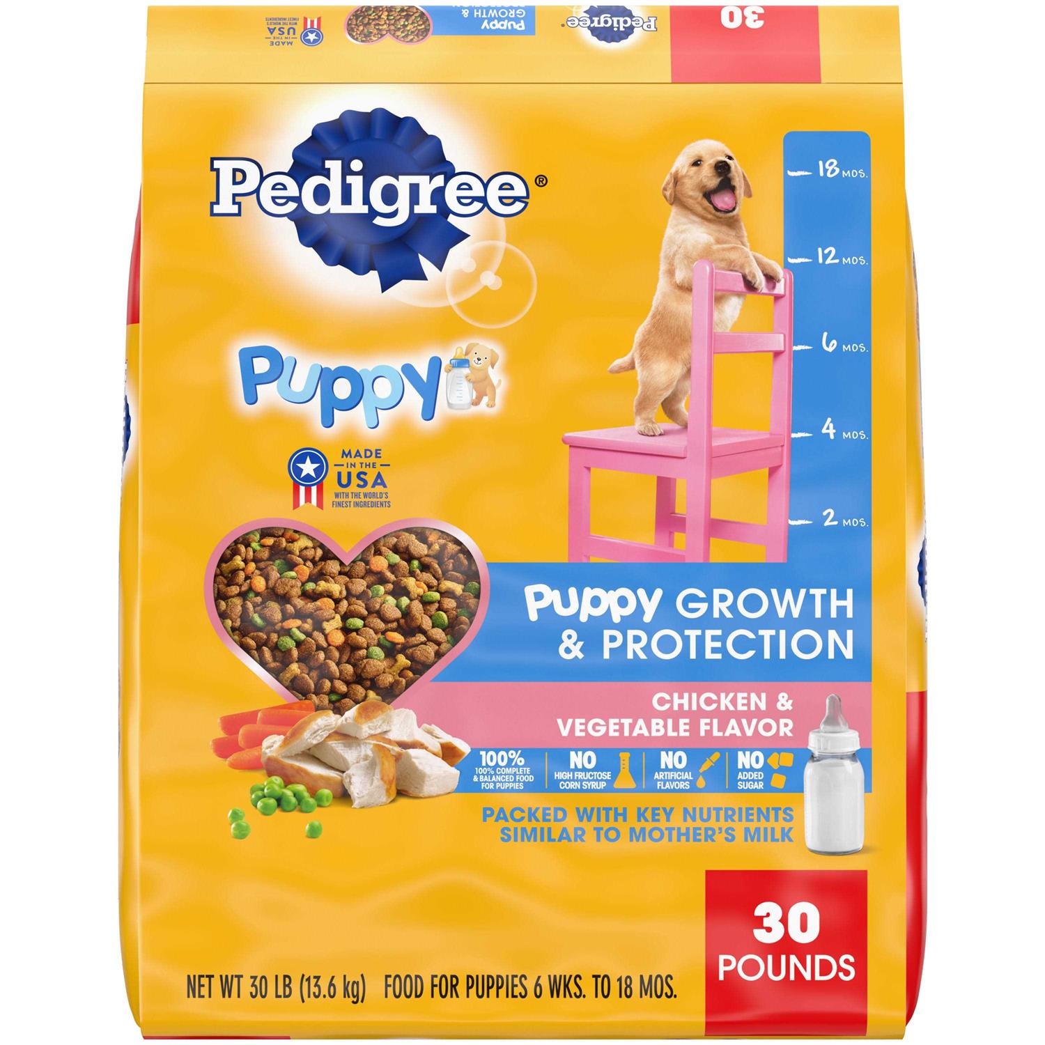 Pedigree Puppy Growth & Protection Dry Dog Food Chicken & Vegetable Flavor
