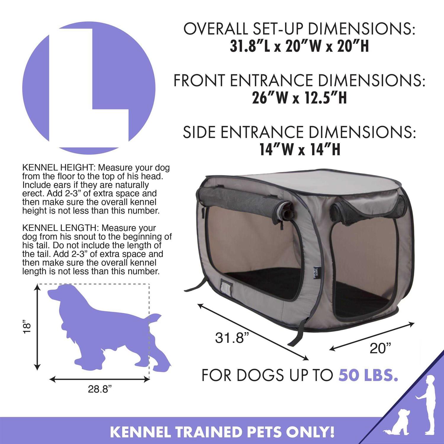 Sportpet Designs Large Pop Open Kennel