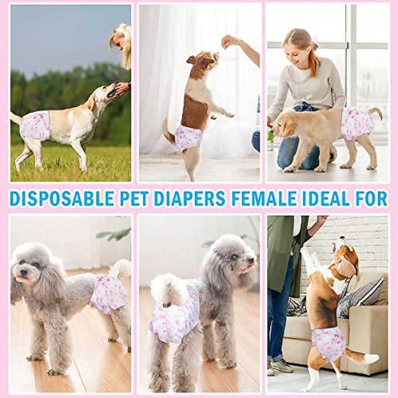 Dono Disposable Pet Diapers for Female Dogs Super Absorbent Soft Heating and Pee Puppy Diapers Female Liners