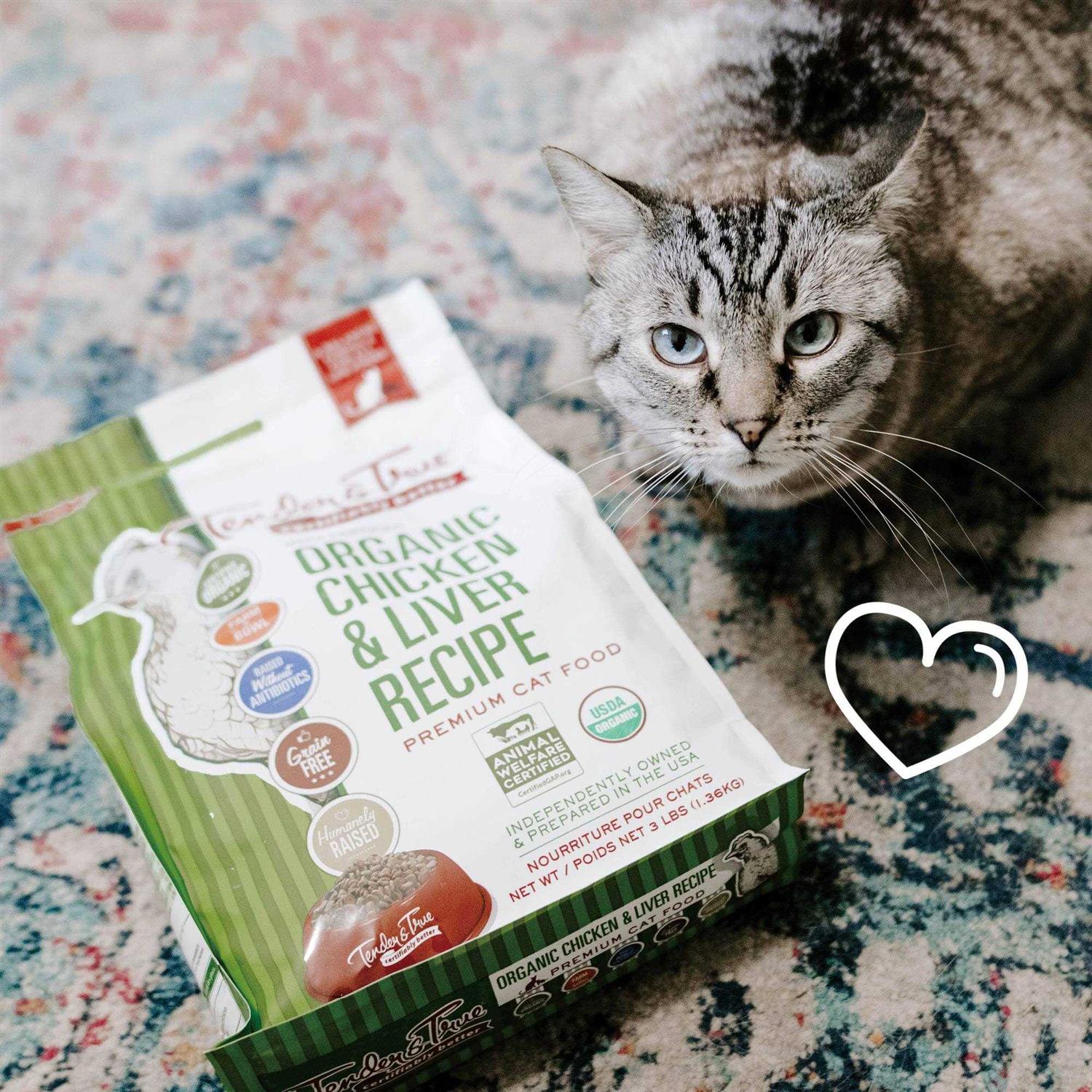 Tender & True Organic Chicken & Liver Recipe Dry Cat Food