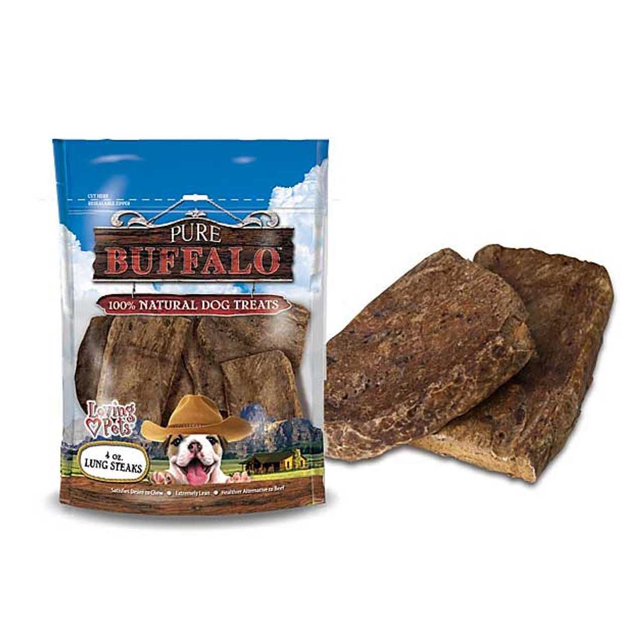 Loving Pets Pure Buffalo Lung Steaks Dog Treat