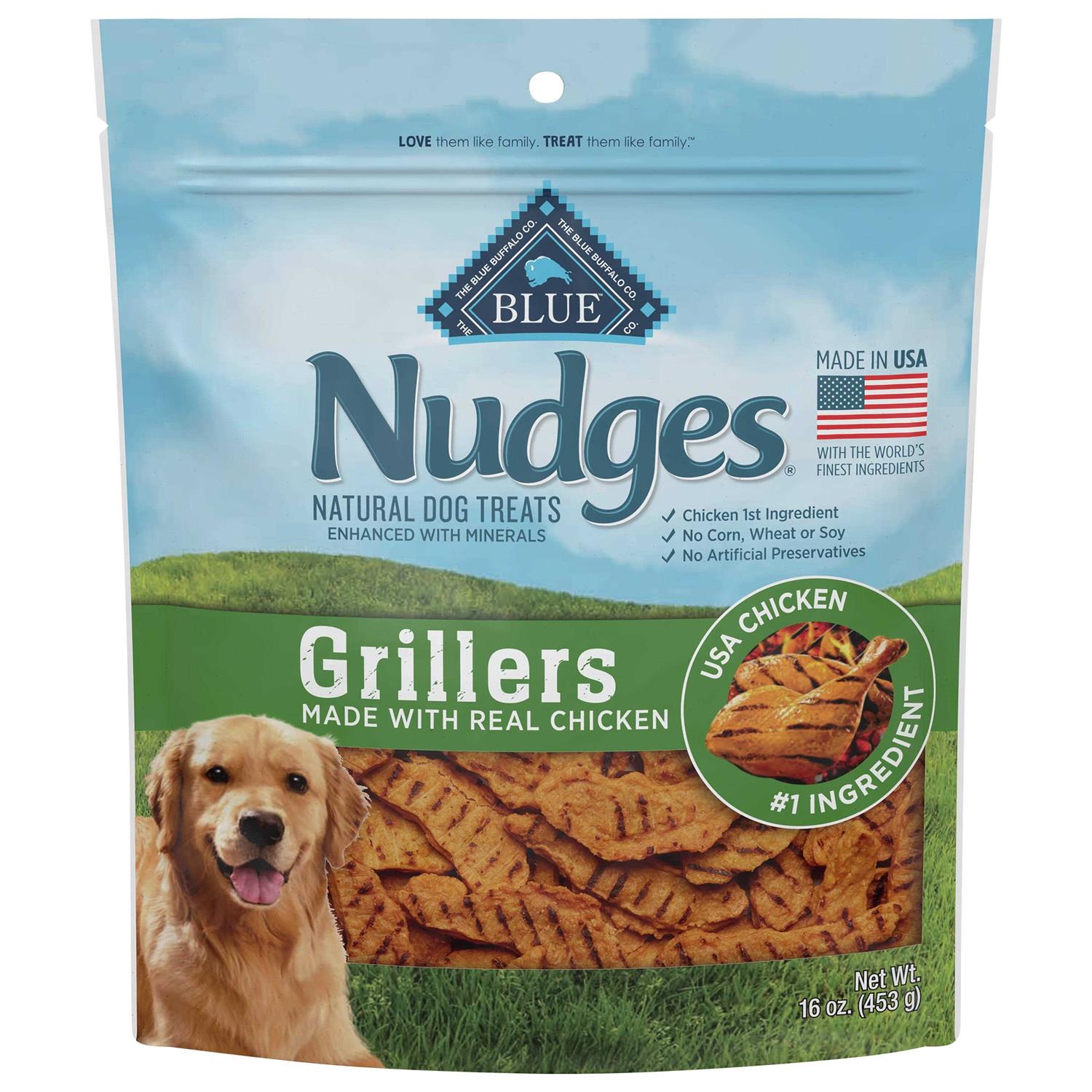 Blue Buffalo Chicken Nudges Grillers Natural Dog Treats