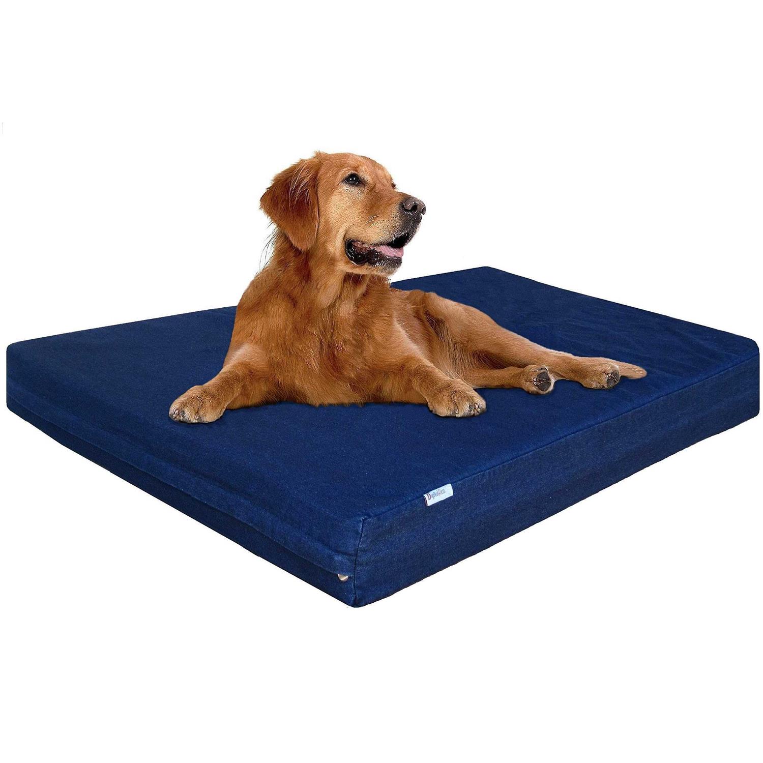 Dogbed4less Orthopedic gel Memory Foam Dog Bed Large Pet and Waterproof Liner Cover