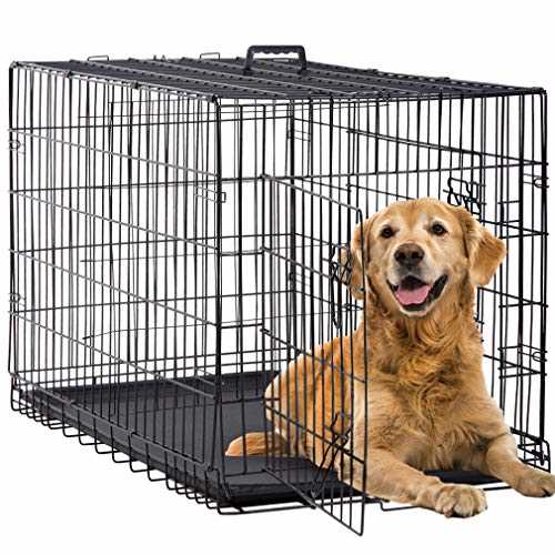 BestPet 24,30,36,42,48 Inch Dog Crates for Large Dogs Folding Mental Wire Crates Dog Kennels Outdoor and Indoor Pet Dog Cage Crate with Double-Door,
