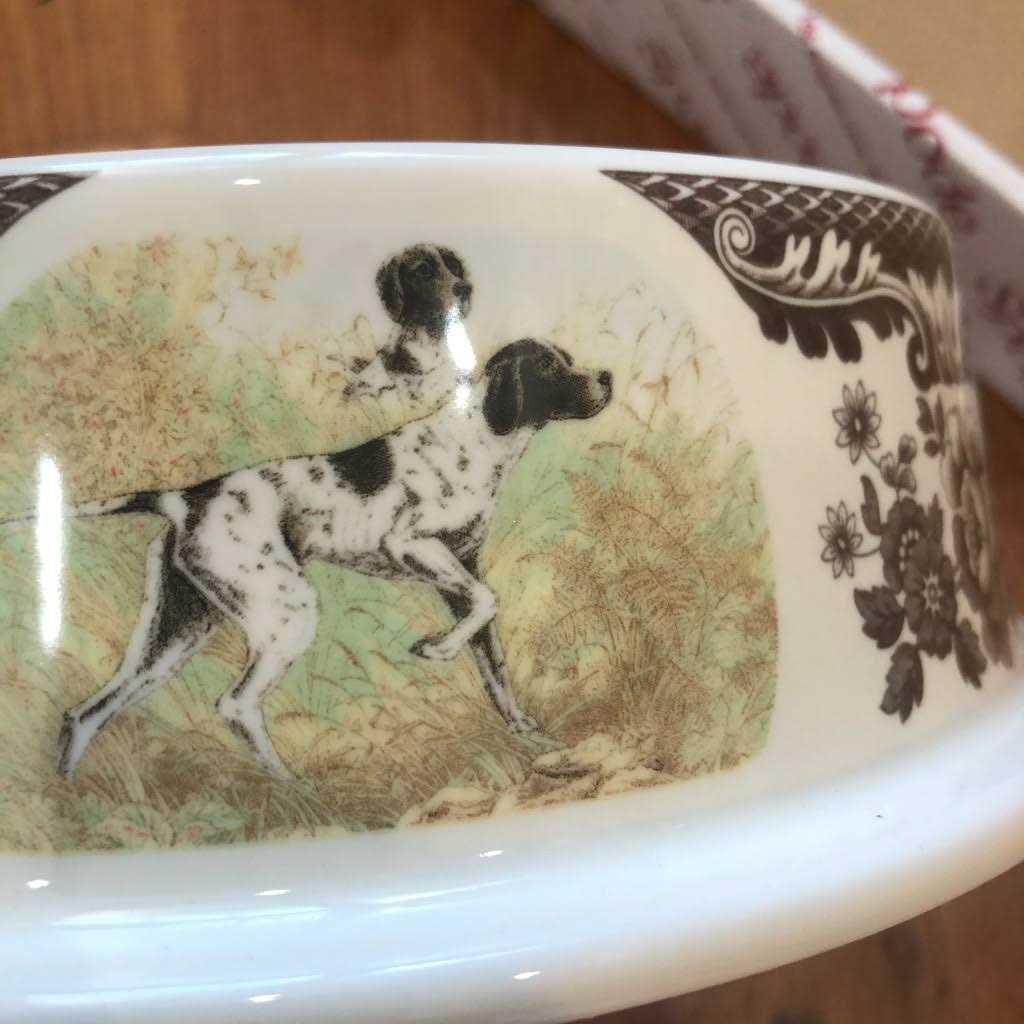 Spode Woodland Hunting Dogs Pet Bowl