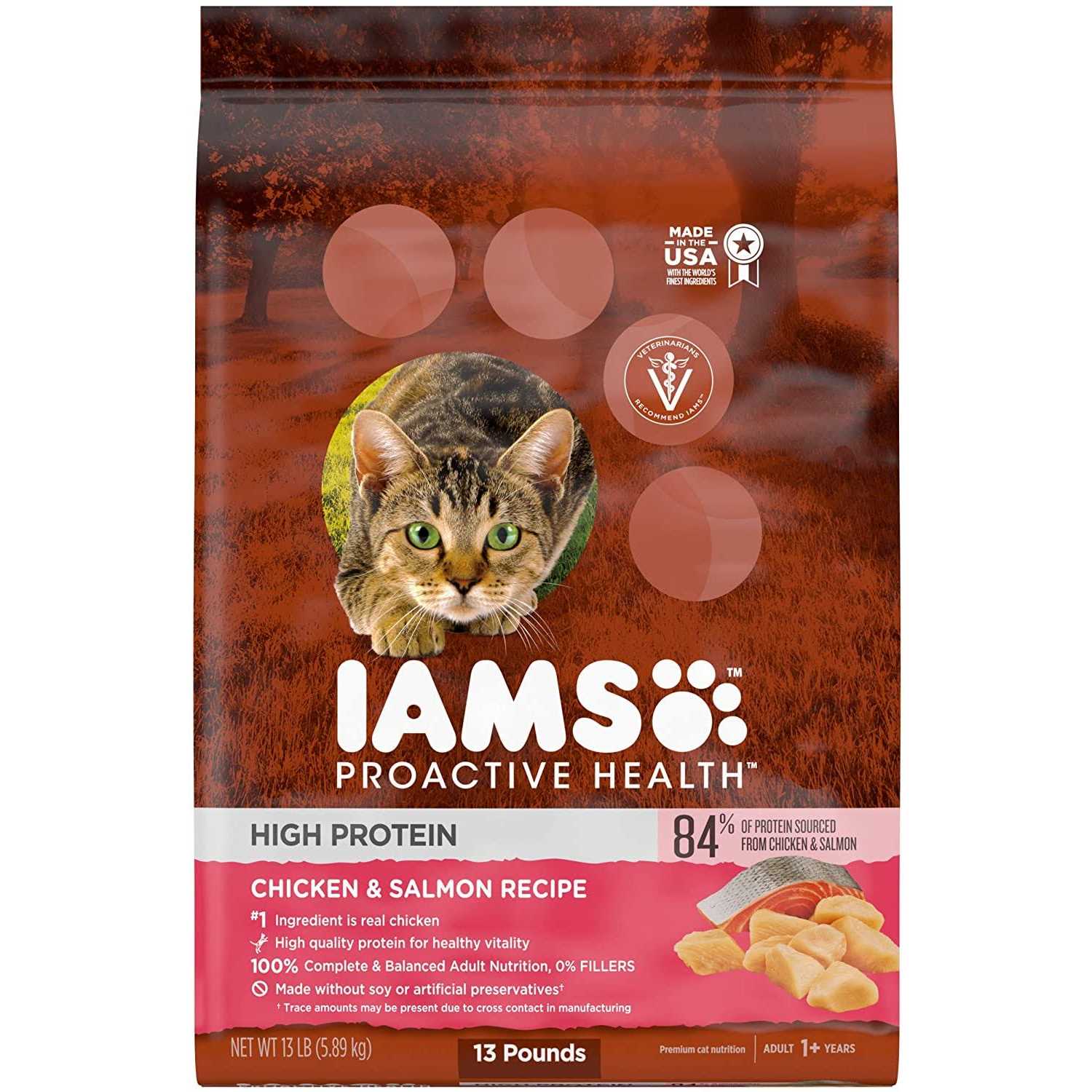 Iams Proactive Health High Protein Adult Dry Cat Food with Chicken & Salmon
