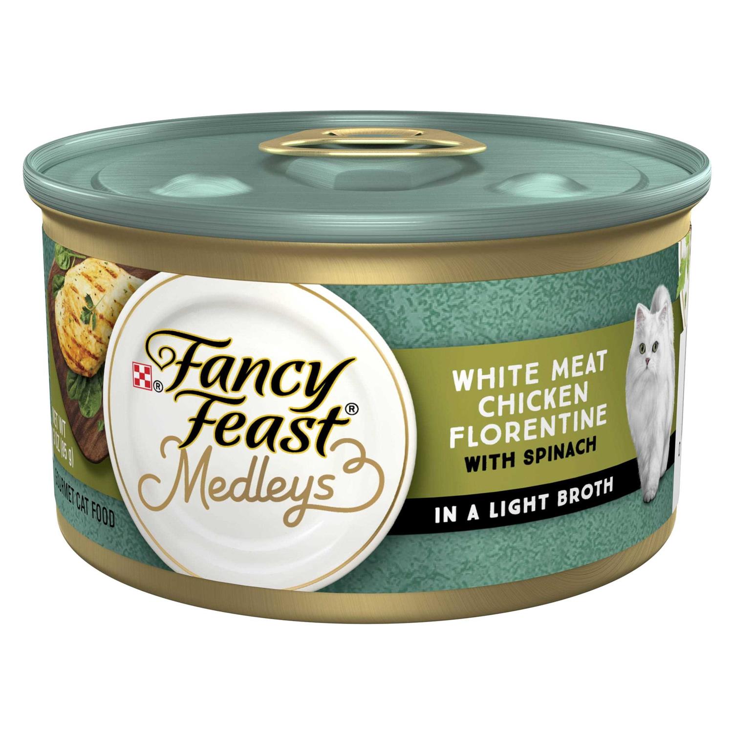 Purina Fancy Feast Medleys White Meat Chicken Florentine Wet Cat Food Can with Spinach