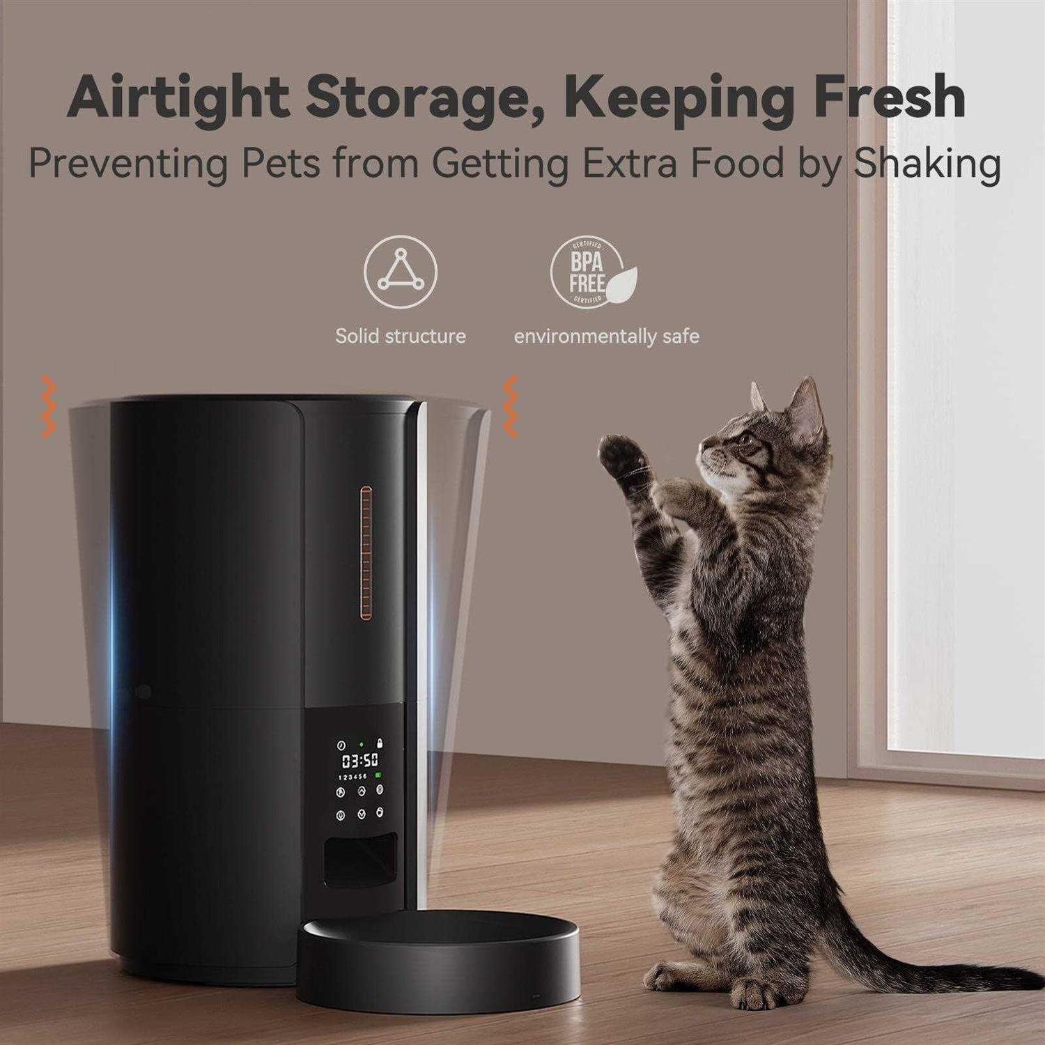 WOPET Automatic Dog Feeders Cat Food Dispenser With Desiccant Bag