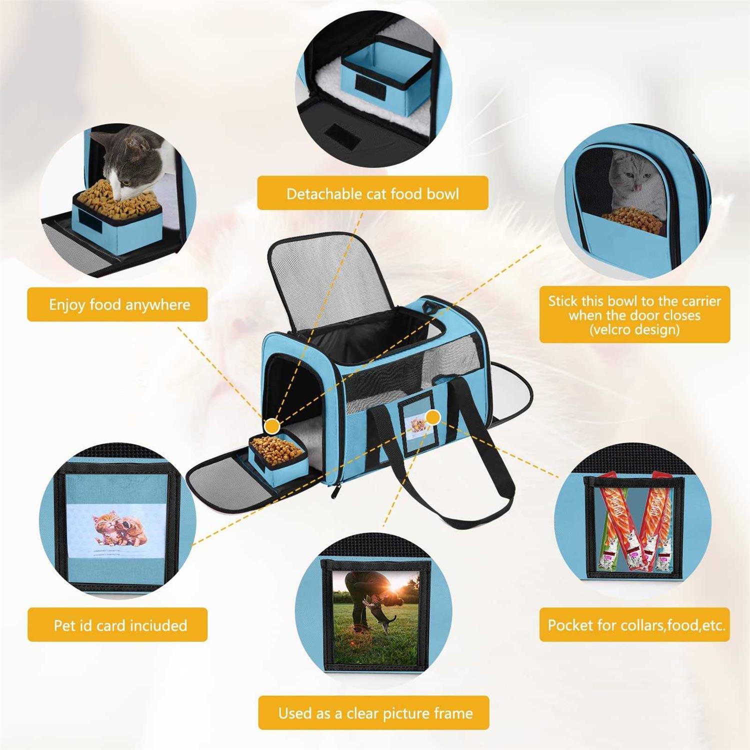 Seclato Cat Carrier Dog Pet Carrier Airline Approved for Cat