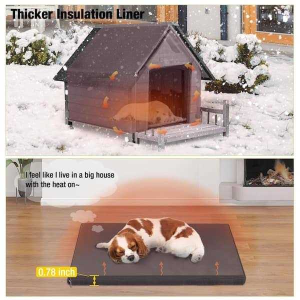 aivituvin Insulated Large Dog House with Liner Inside Iron Frame AIR81-IN