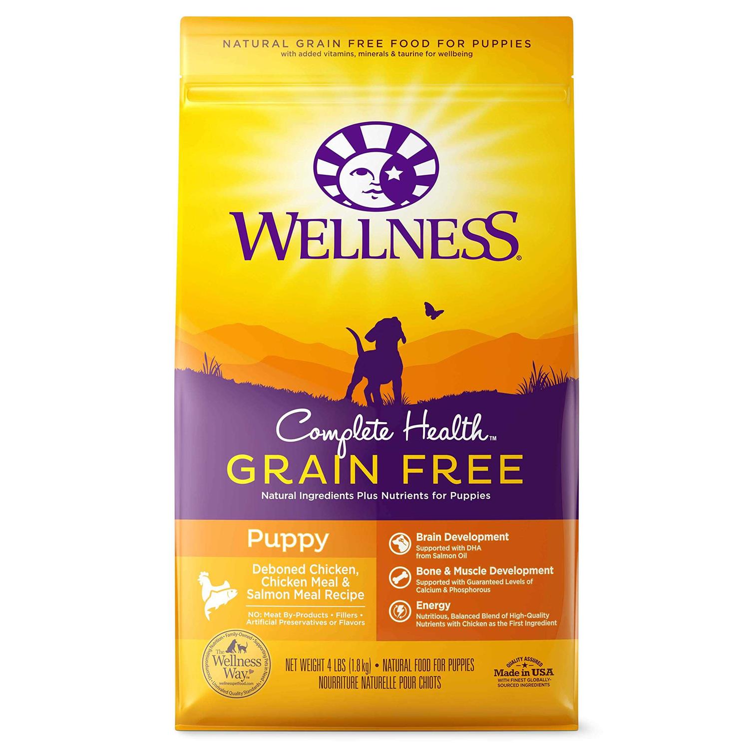 Wellness Complete Health Grain Free Puppy Deboned Chicken Chicken Meal Salmon Meal Recipe Dry Dog Food