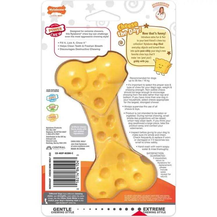 Nylabone Power Chew Cheese Bone Dog Toy