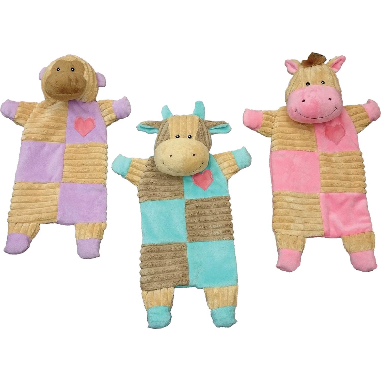 Ethical Pet Soothers Crinkle Squeaky Plush Dog Toy, Color Varies