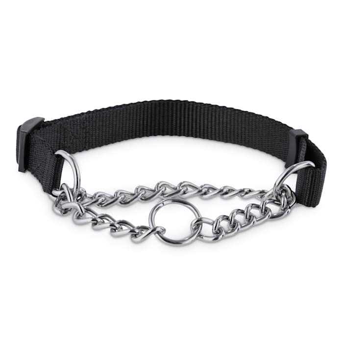 EveryYay Check Nylon & Chain Dog Collar