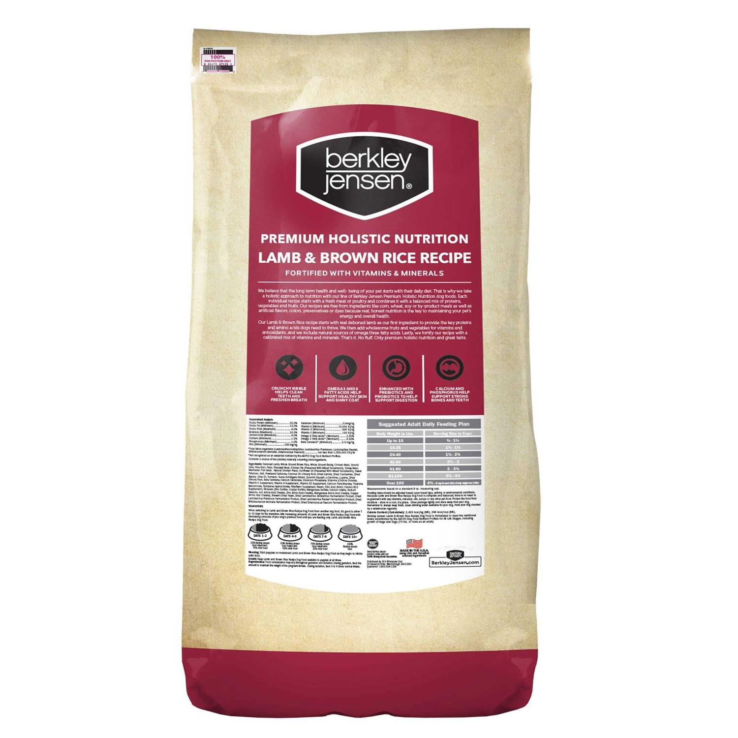 Berkley Jensen Premium Holistic Nutrition Lamb & Brown Rice Dry Dog Food