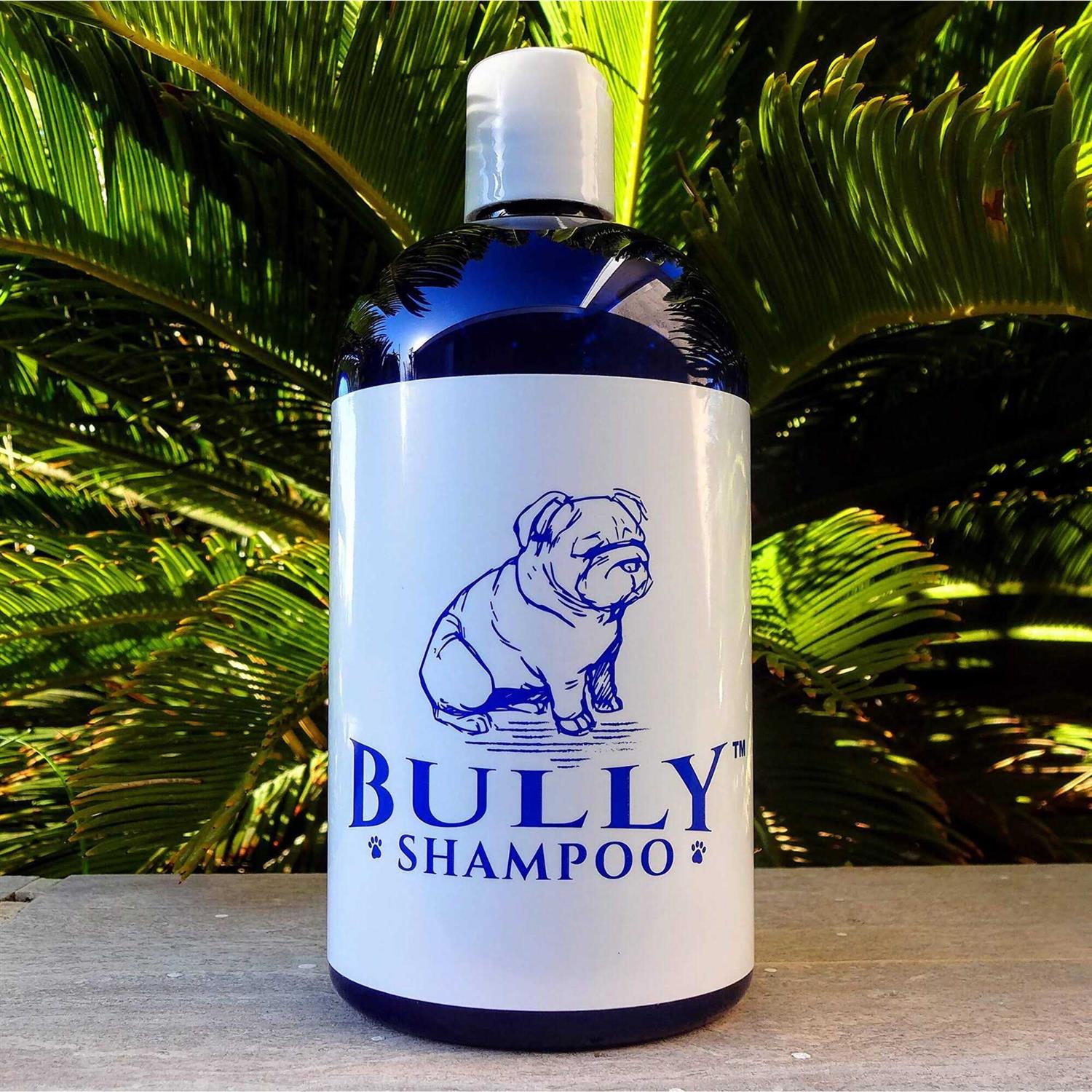 Bully Shampoo Bulldog Dog Shampoo All Natural Organic Formula Refreshing Botanical Scent. Specifically for Bulldog Breeds and Itchy Skin. Leaves