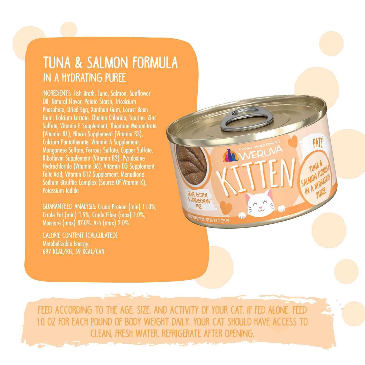 Weruva Kitten Tuna & Salmon Formula in a Hydrating Puree Cat Food