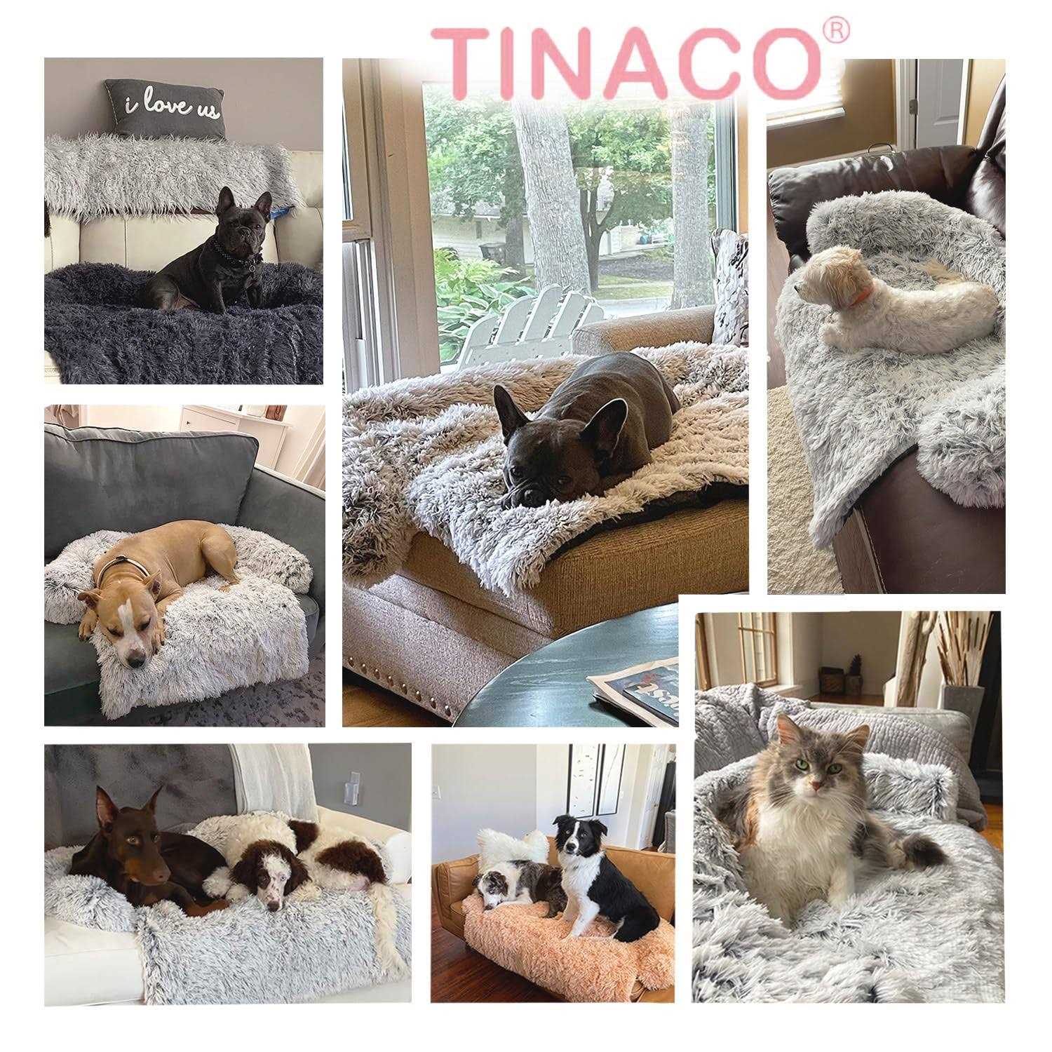 Tinaco Luxurious Calming Dogscats Bed Mats Washable Removable Couch Cover