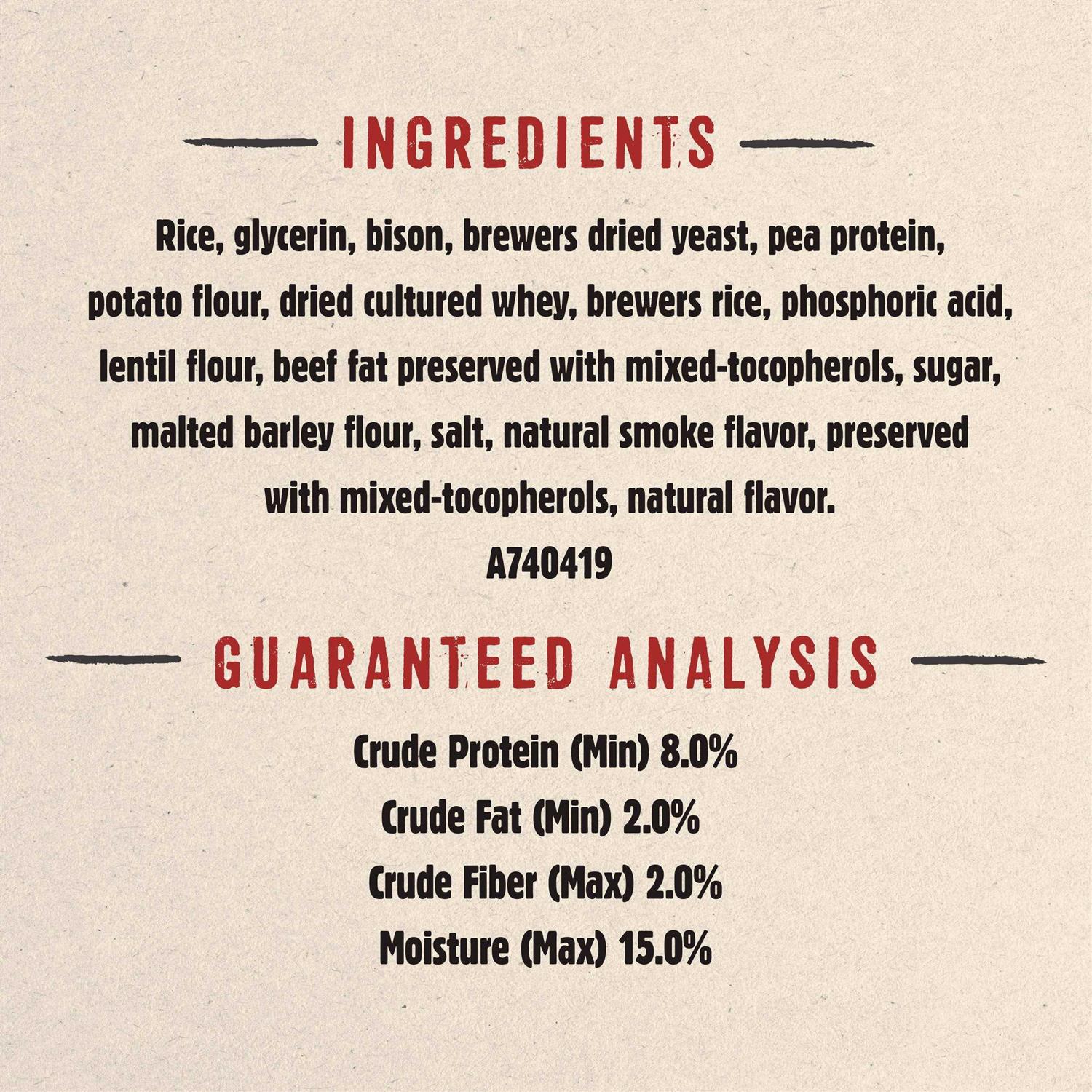 Purina Prime Bones Natural Dog Treats Filled Chew With Pasture-Fed Bison