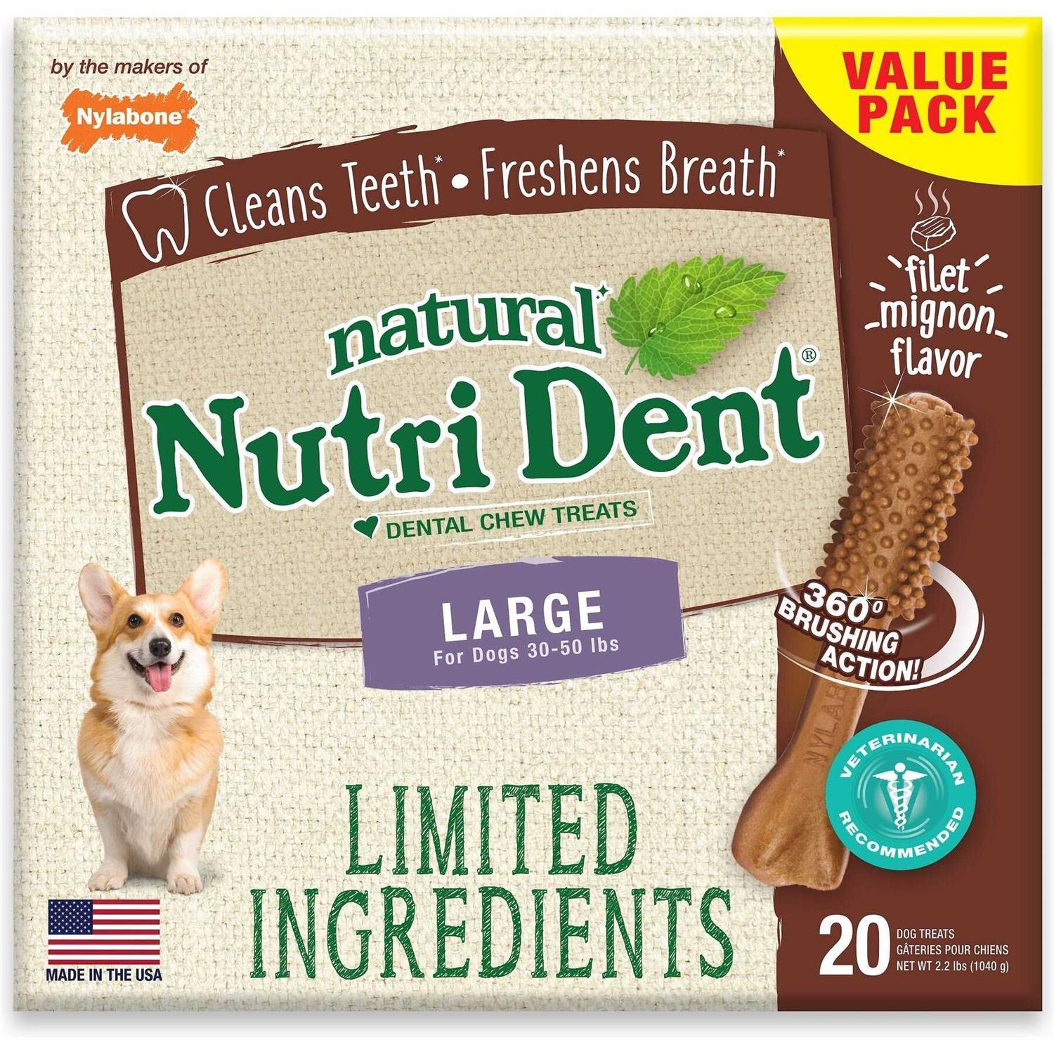 Nylabone Nutri Dent Dental Chews Filet Mignon