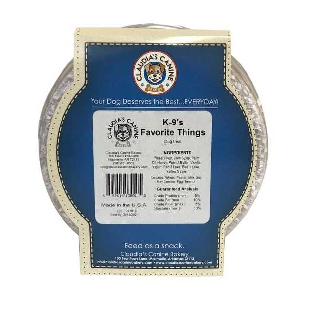 Claudia’s Canine Bakery K-9’s Favorite Things