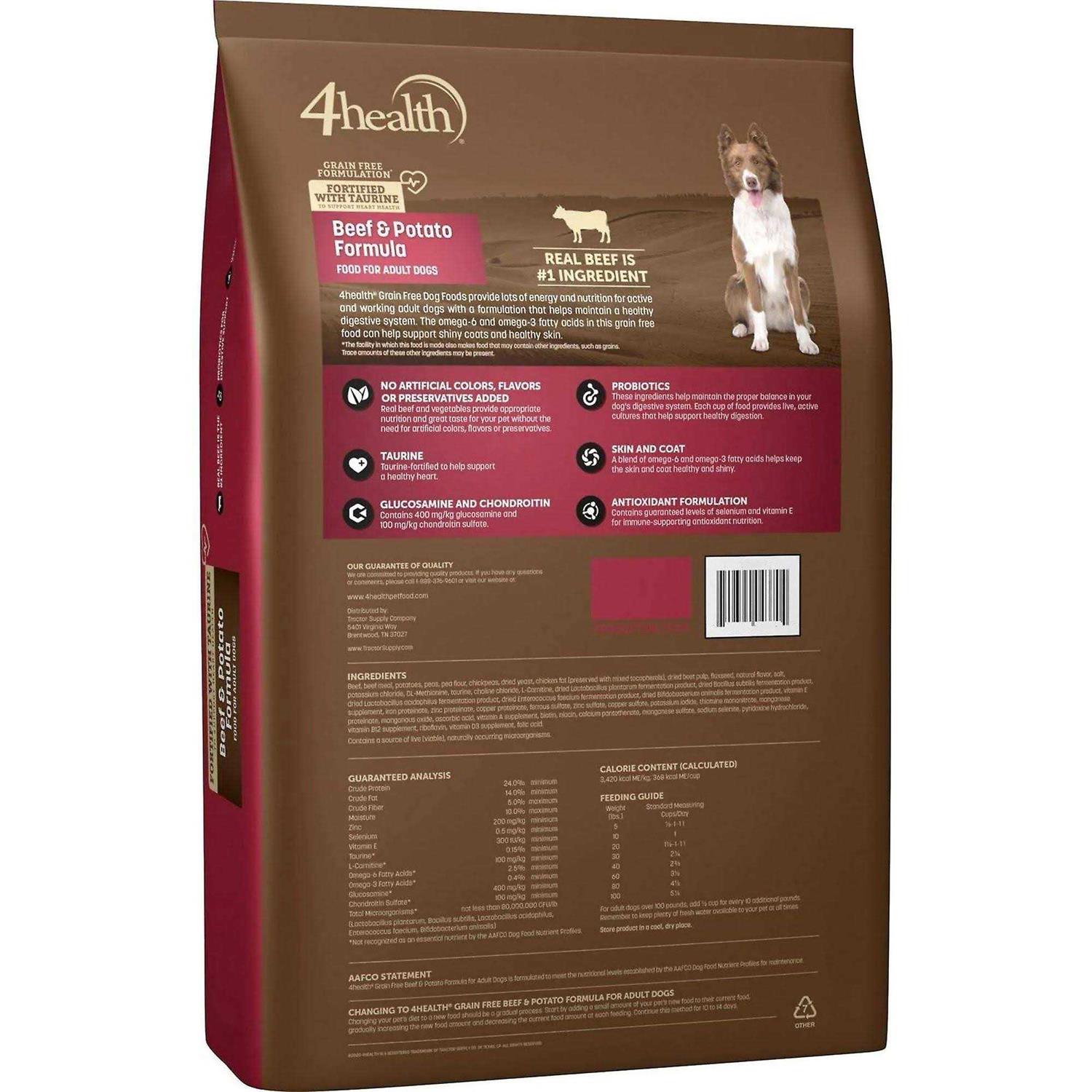 4health Grain Free Formulation Beef and Potato Formula Dry Dog Food