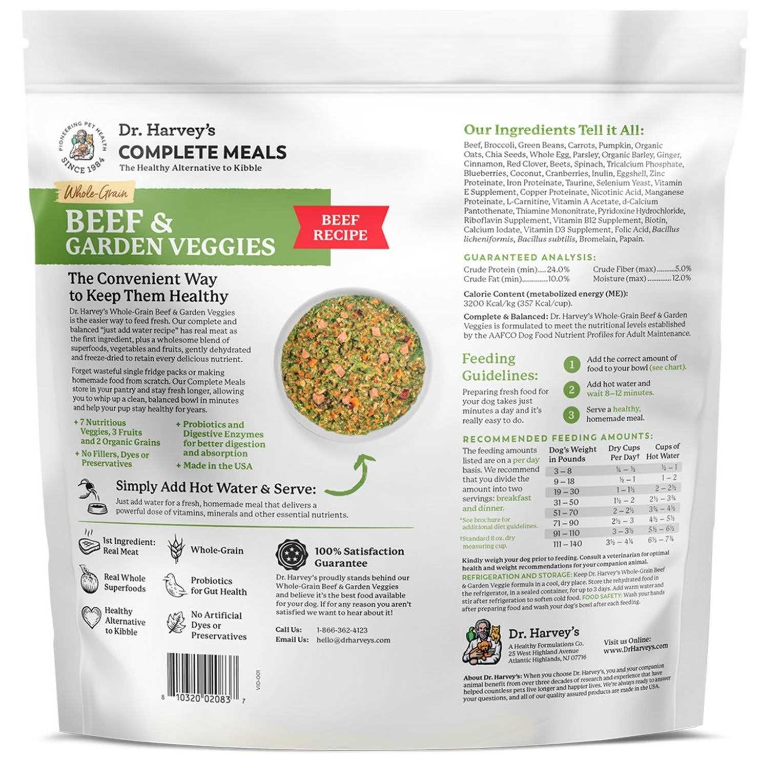 Dr. Harvey’s Whole Grain Beef & Garden Veggies Dehydrated Dog Food