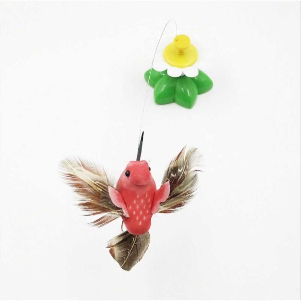 ZIYAN Bird Toy for Pet Cats Funny Rotating Electric Flying Bird Interactive Toy with A Fastening Tape