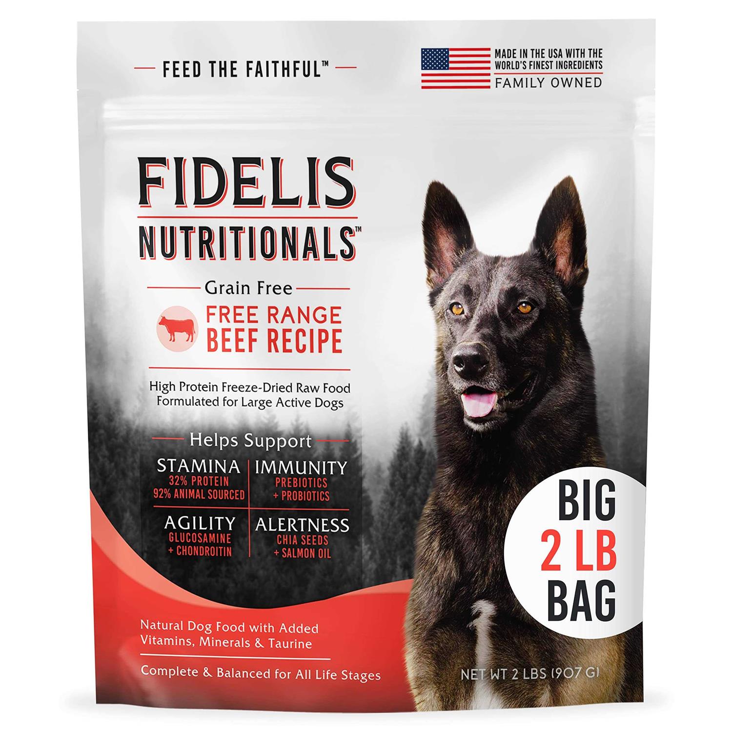 FIDELIS Freeze Dried Dog Food With Superfoods For Large Dog Breeds