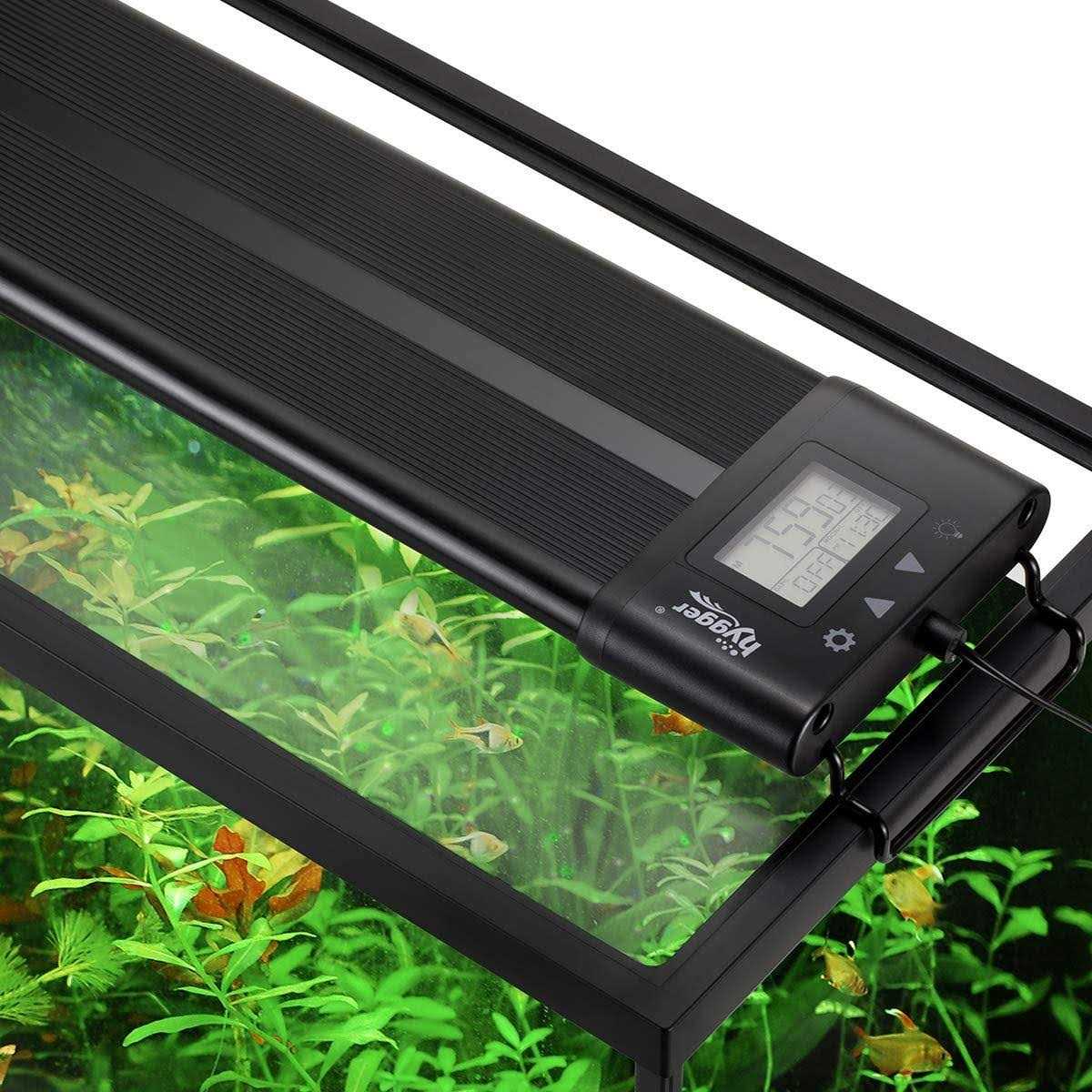 Hygger Auto On Off LED Aquarium Light Extendable 7 Colors Full Spectrum Light Fixture for Freshwater Planted Tank Build