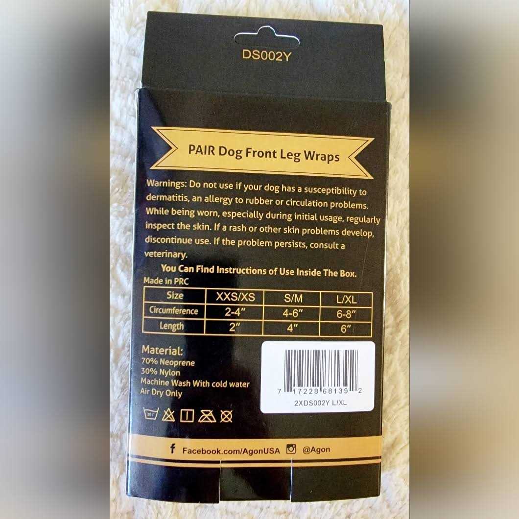 Pair Agon Dog Canine Front Leg Brace Paw Compression Wraps with Protects Wounds